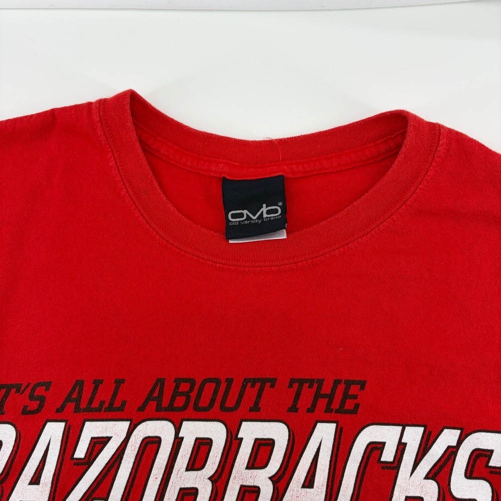 Old Varsity Brand Arkansas Razorbacks Red Graphic T-Shirt Mens XL